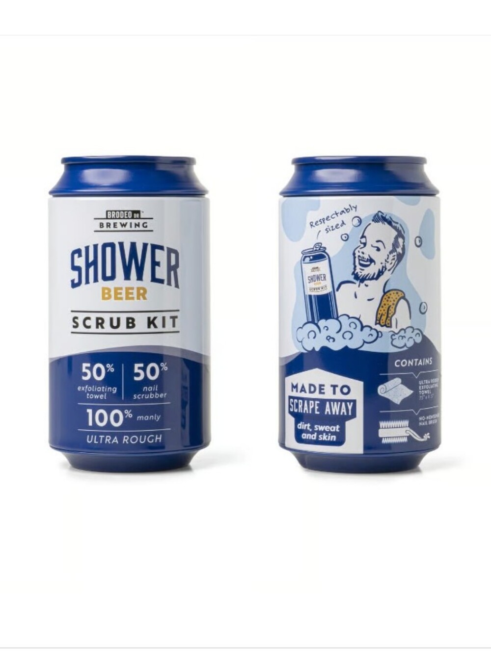 Brodeo Drive Shower Beer Scrub Kit NWT Exfoliating Towel & Wood Body Nail Brush - Picture 2 of 6